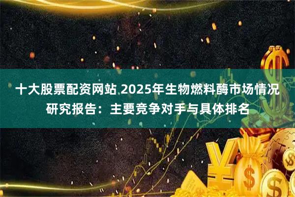 十大股票配资网站 2025年生物燃料酶市场情况研究报告：主要竞争对手与具体排名